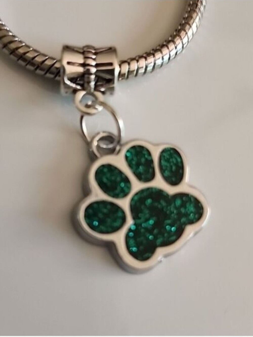 Sparkle Paw Print BRACELET Charm Compatable With Pandora European